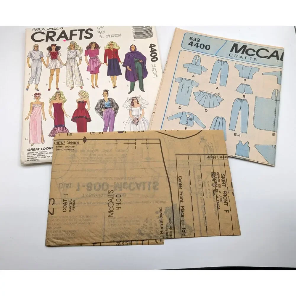 MCCALL'S Crafts Doll Clothes Pattern 4400 Barbie Style 11.5 Fashion UNCUT FF